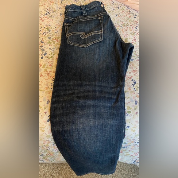 Men’s 33x32 Silver Jeans Hunter Relaxed Straight Leg Jeans Dark Wash $114 Retail - Picture 4 of 13